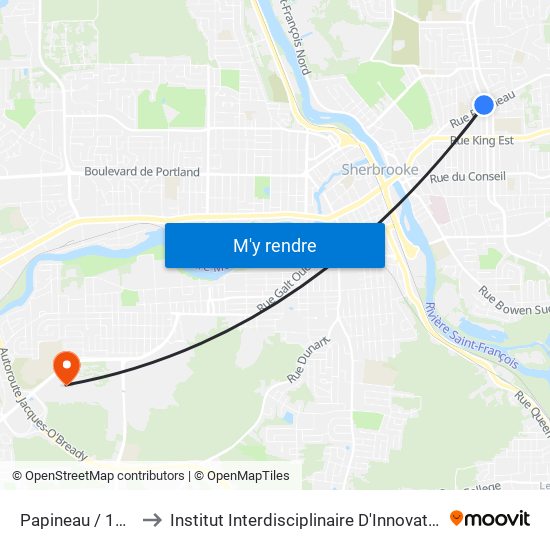 Papineau / 12e Av. Nord to Institut Interdisciplinaire D'Innovation Technologique (3it) map