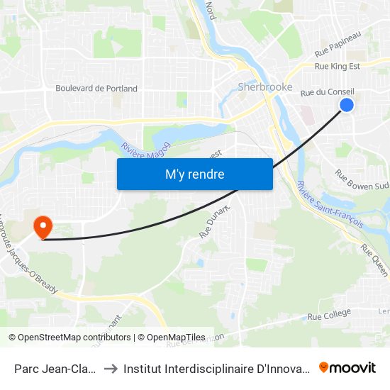 Parc Jean-Claude-Quirion to Institut Interdisciplinaire D'Innovation Technologique (3it) map