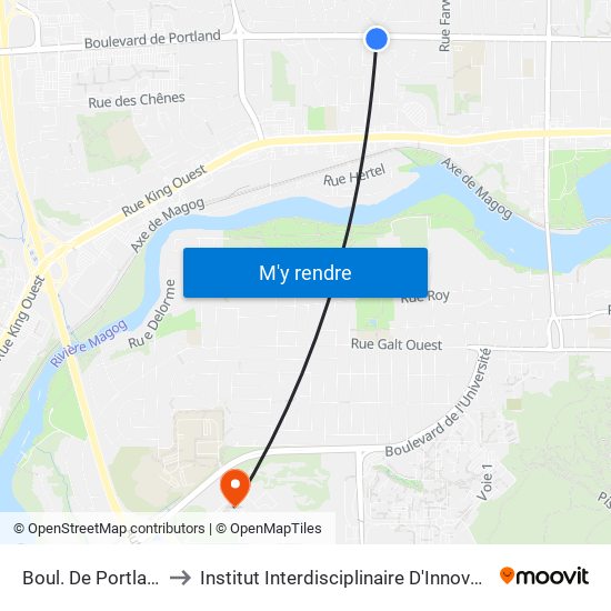 Boul. De Portland / Meilleur to Institut Interdisciplinaire D'Innovation Technologique (3it) map