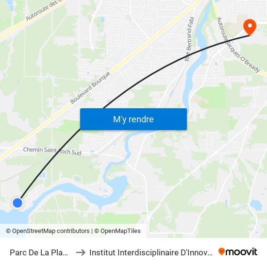 Parc De La Plage-Municipale to Institut Interdisciplinaire D'Innovation Technologique (3it) map