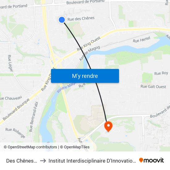 Des Chênes / Landry to Institut Interdisciplinaire D'Innovation Technologique (3it) map