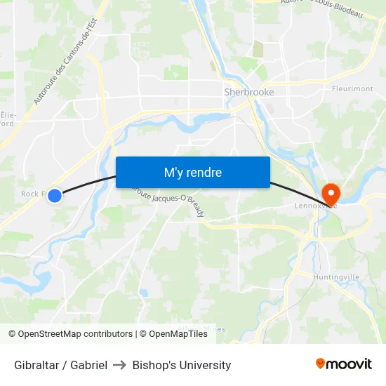 Gibraltar / Gabriel to Bishop's University map