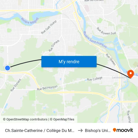 Ch.Sainte-Catherine / Collège Du Mont-Sainte-Anne to Bishop's University map