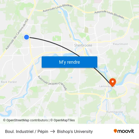 Boul. Industriel / Pépin to Bishop's University map