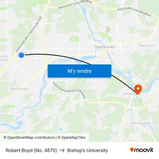 Robert-Boyd (No. 4870) to Bishop's University map