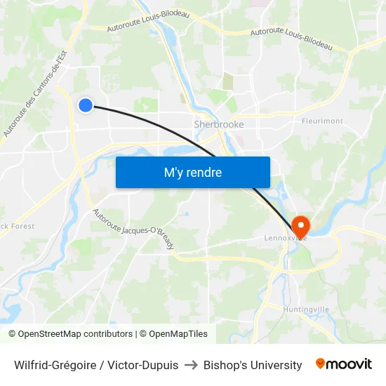 Wilfrid-Grégoire / Victor-Dupuis to Bishop's University map