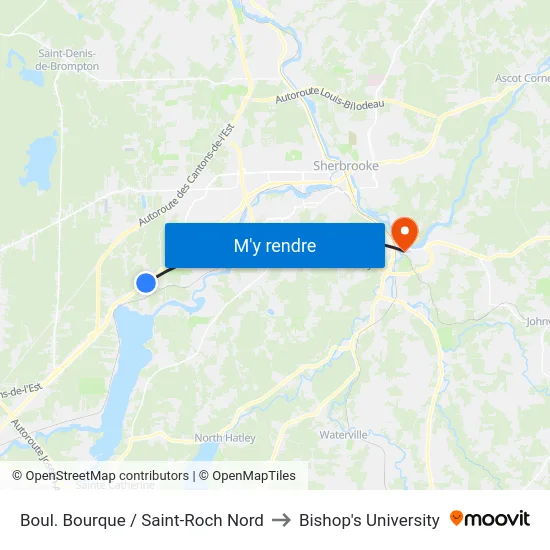 Boul. Bourque / Saint-Roch Nord to Bishop's University map