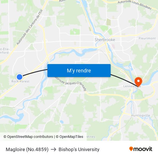 Magloire (No.4859) to Bishop's University map