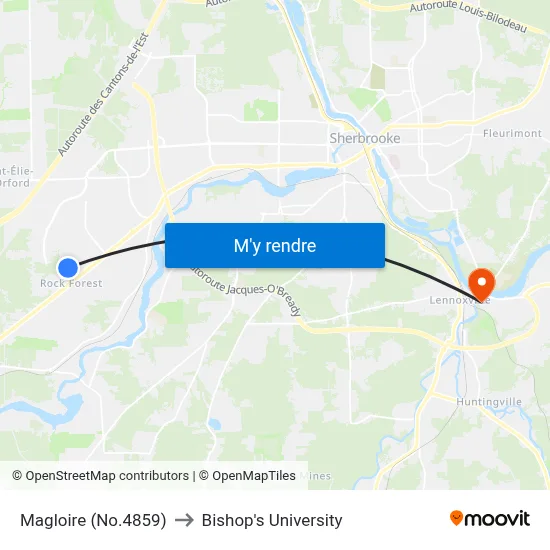 Magloire (No.4859) to Bishop's University map