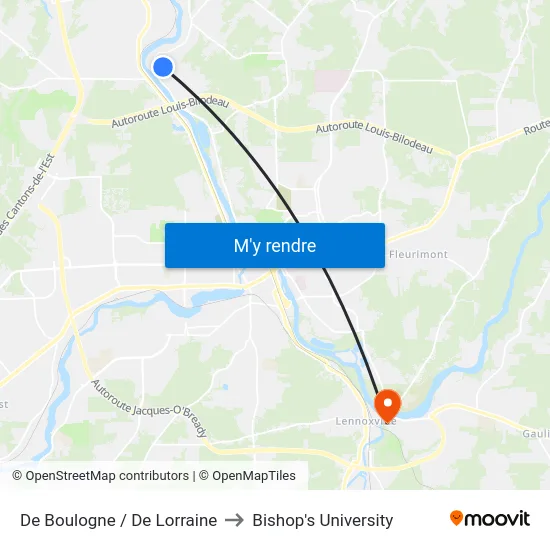 De Boulogne / De Lorraine to Bishop's University map