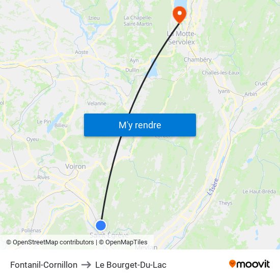 Fontanil-Cornillon to Le Bourget-Du-Lac map