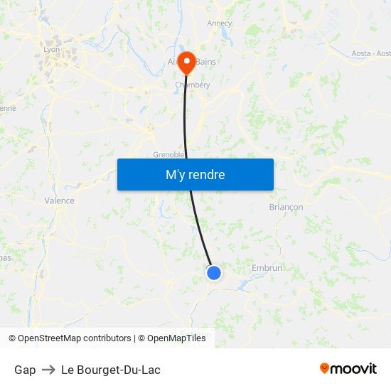 Gap to Le Bourget-Du-Lac map