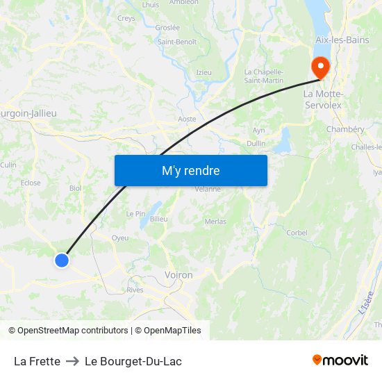 La Frette to Le Bourget-Du-Lac map