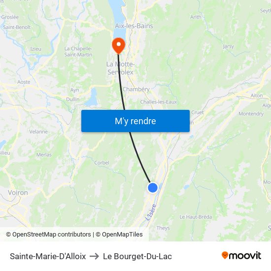 Sainte-Marie-D'Alloix to Le Bourget-Du-Lac map