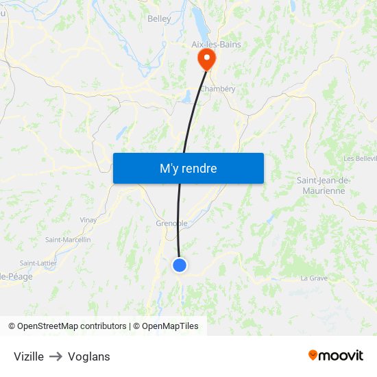 Vizille to Voglans map