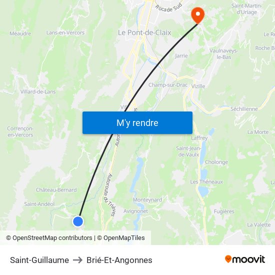 Saint-Guillaume to Brié-Et-Angonnes map