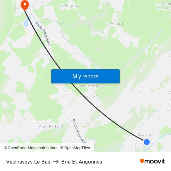 Vaulnaveys-Le-Bas to Brié-Et-Angonnes map