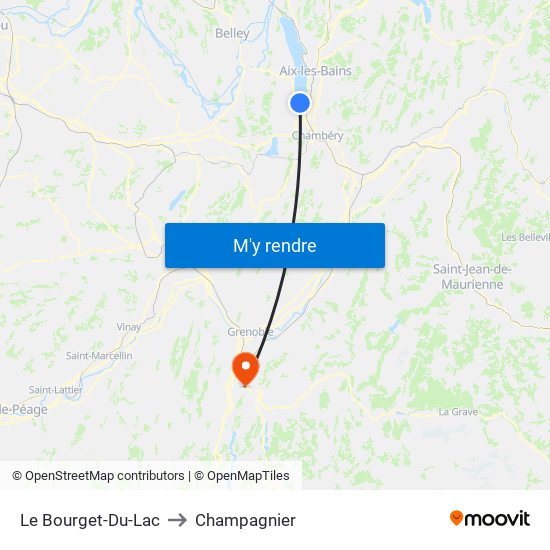 Le Bourget-Du-Lac to Champagnier map