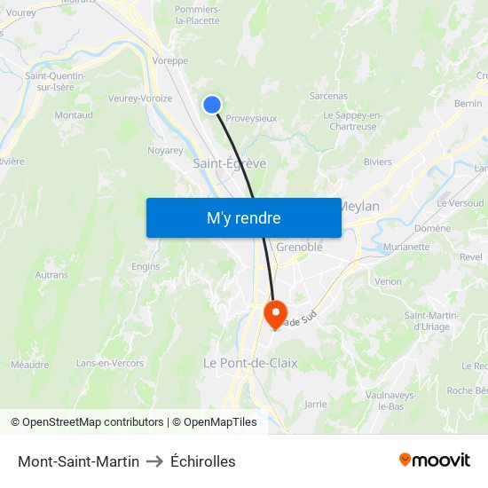 Mont-Saint-Martin to Échirolles map