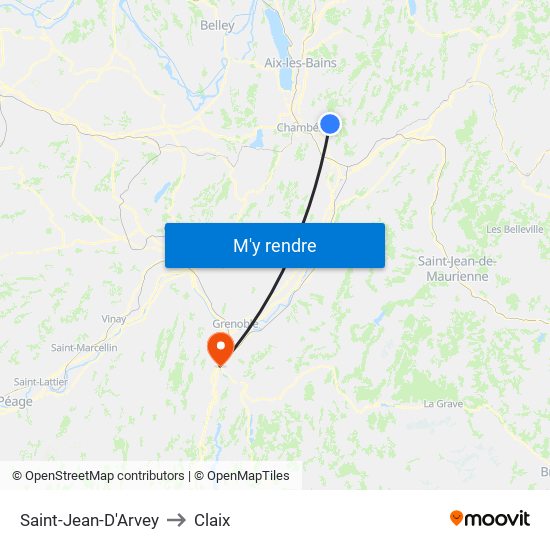 Saint-Jean-D'Arvey to Claix map