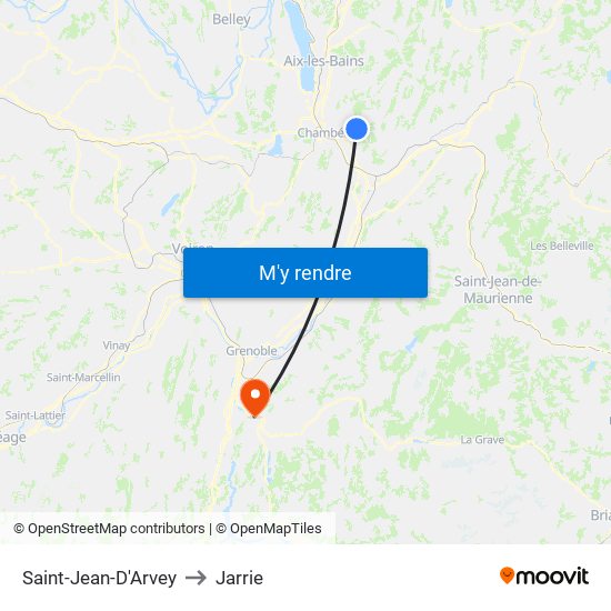 Saint-Jean-D'Arvey to Jarrie map