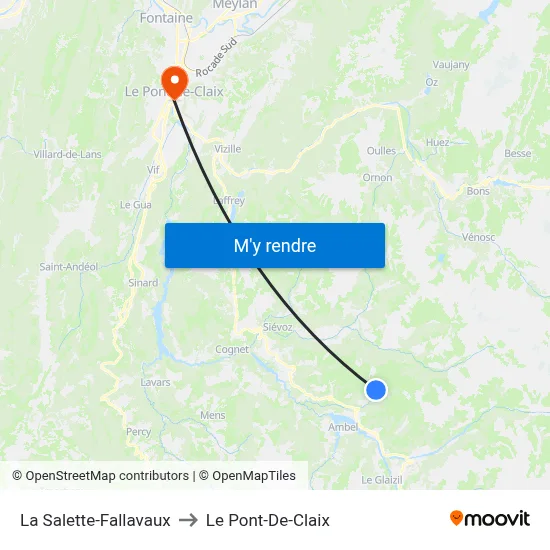 La Salette-Fallavaux to Le Pont-De-Claix map
