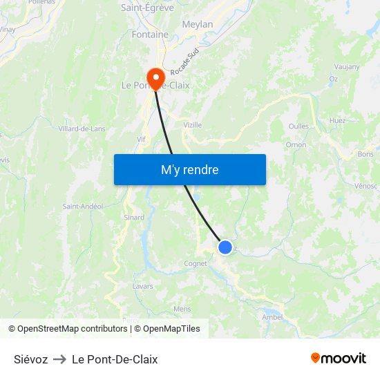 Siévoz to Le Pont-De-Claix map