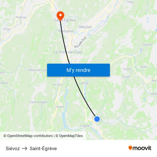 Siévoz to Saint-Égrève map