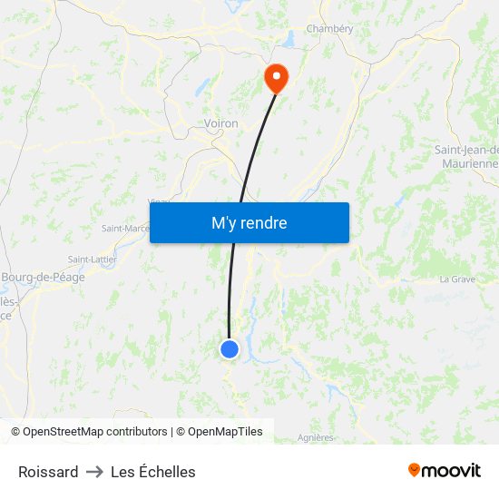 Roissard to Les Échelles map