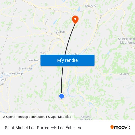 Saint-Michel-Les-Portes to Les Échelles map