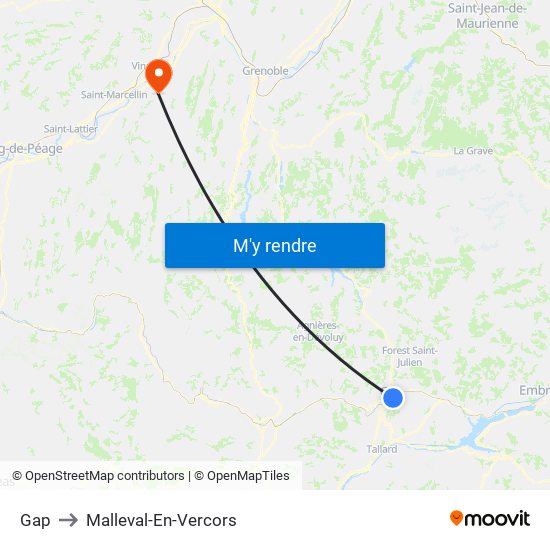 Gap to Malleval-En-Vercors map