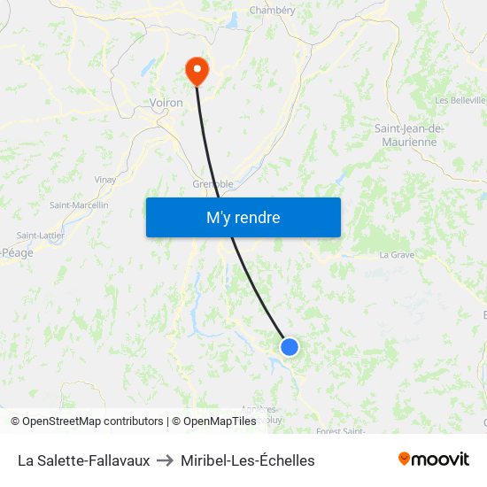 La Salette-Fallavaux to Miribel-Les-Échelles map