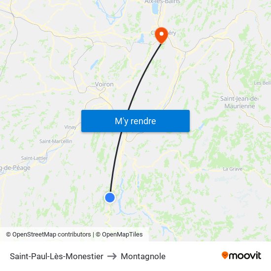 Saint-Paul-Lès-Monestier to Montagnole map