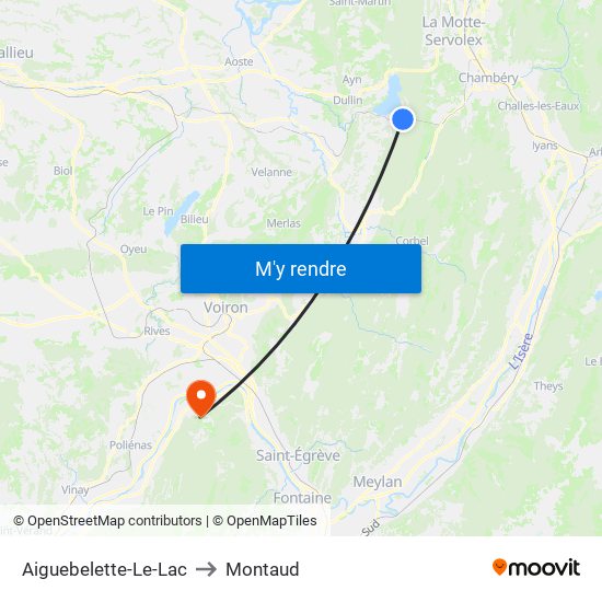 Aiguebelette-Le-Lac to Montaud map