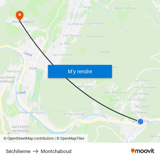 Séchilienne to Montchaboud map