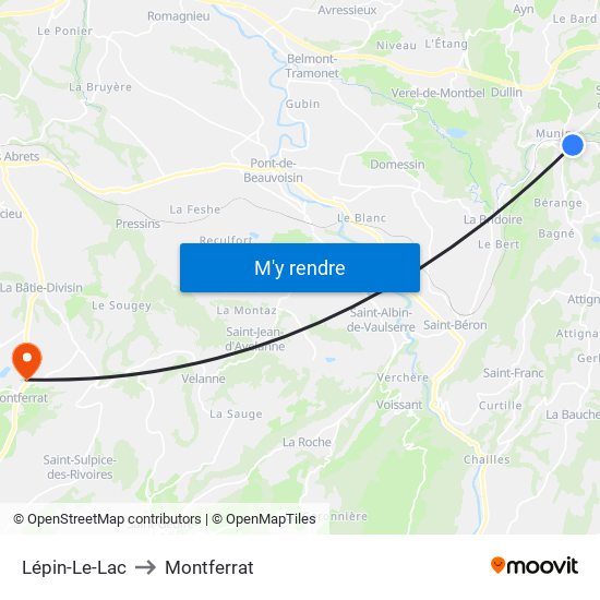 Lépin-Le-Lac to Montferrat map