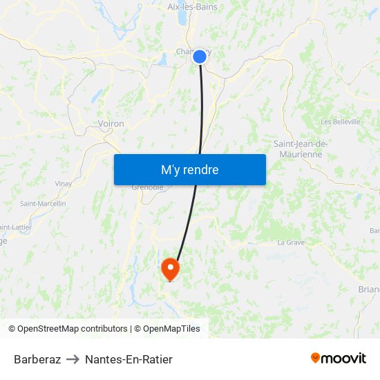 Barberaz to Nantes-En-Ratier map