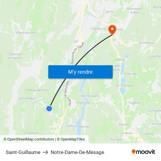 Saint-Guillaume to Notre-Dame-De-Mésage map