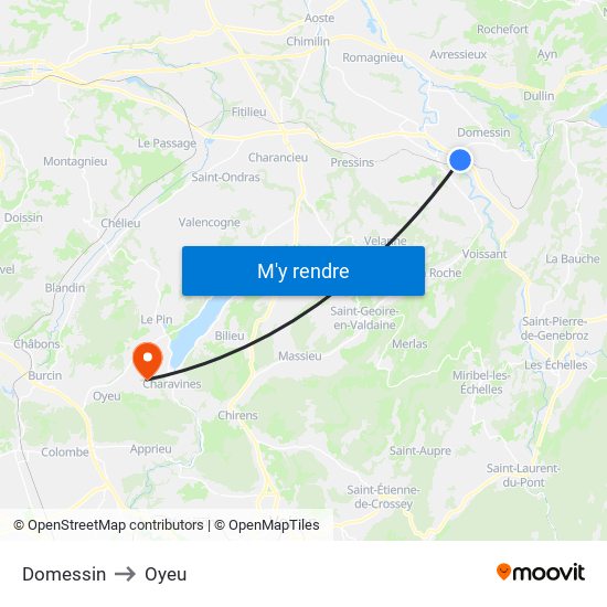 Domessin to Oyeu map