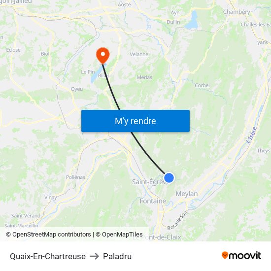 Quaix-En-Chartreuse to Paladru map