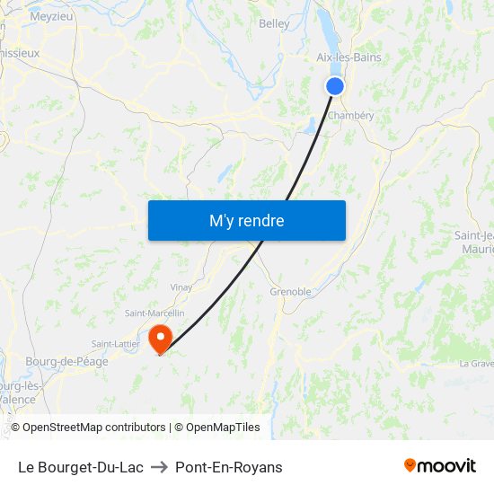 Le Bourget-Du-Lac to Pont-En-Royans map