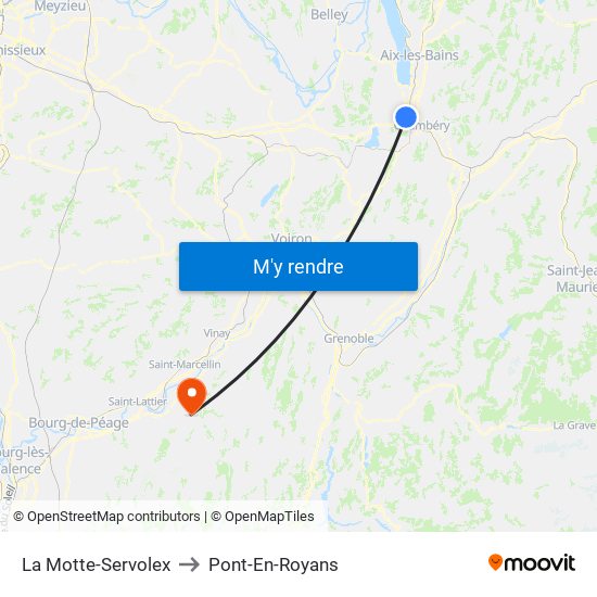 La Motte-Servolex to Pont-En-Royans map
