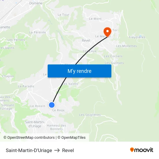 Saint-Martin-D'Uriage to Revel map