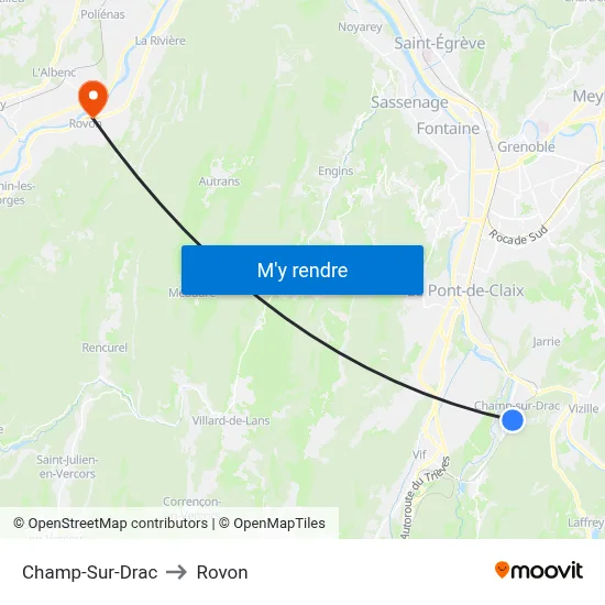 Champ-Sur-Drac to Rovon map