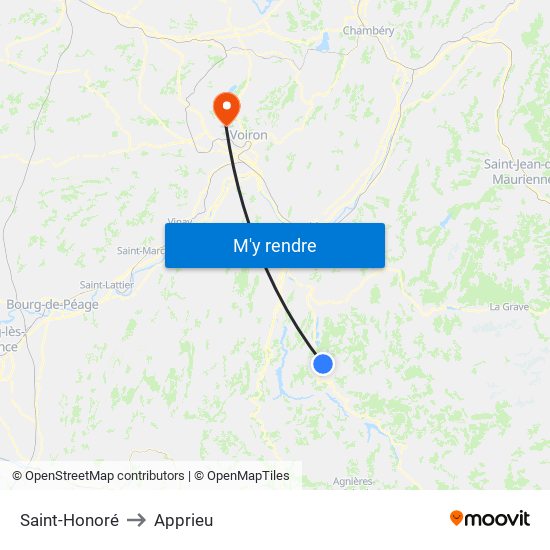 Saint-Honoré to Apprieu map