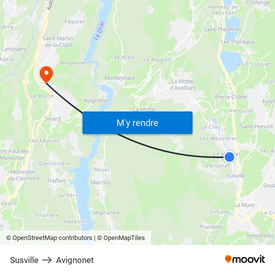 Susville to Avignonet map