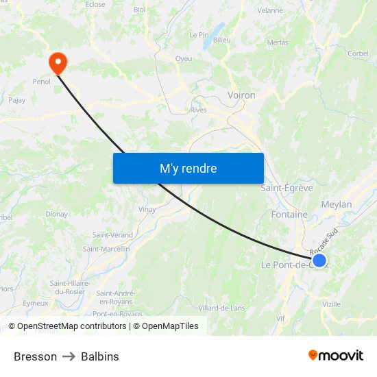 Bresson to Balbins map