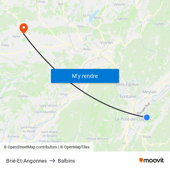 Brié-Et-Angonnes to Balbins map