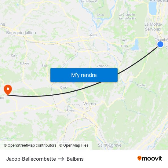 Jacob-Bellecombette to Balbins map