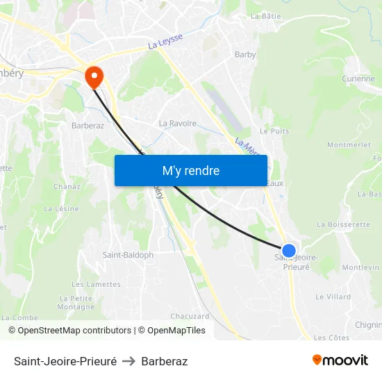 Saint-Jeoire-Prieuré to Barberaz map